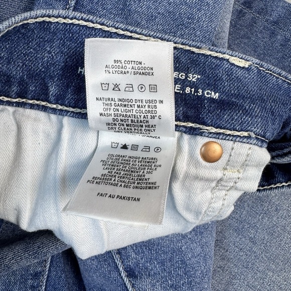 DL1961 Womens Wide Leg Raw Hem Jeans Blue Medium Wash High Rise Size 31 Culottes - Picture 8 of 10